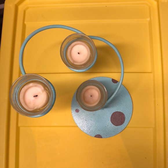 Vintage 3votive candle metal holder - Picture 1 of 6